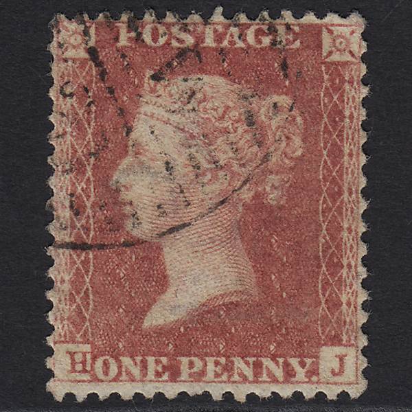GB QV 1857 1d Rose-red Pl 60 SG40-C10(1) HJ FU Light London D&S Cancel