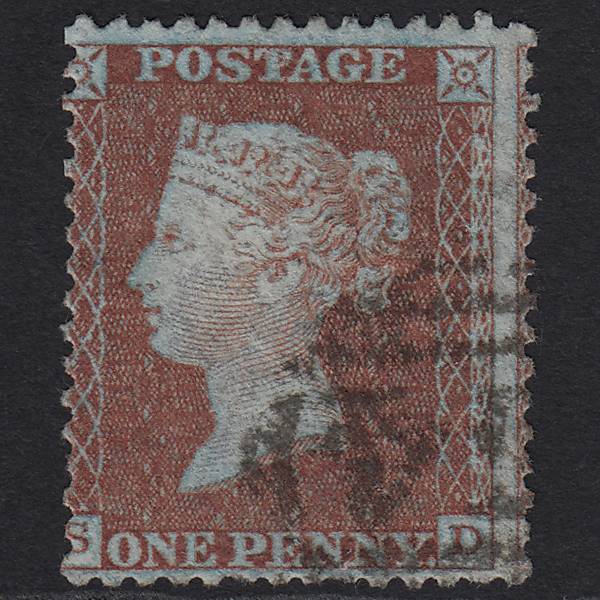 GB QV 1855 1d Red-brown (Plate 6) C6(1) SD FU Light Cancel