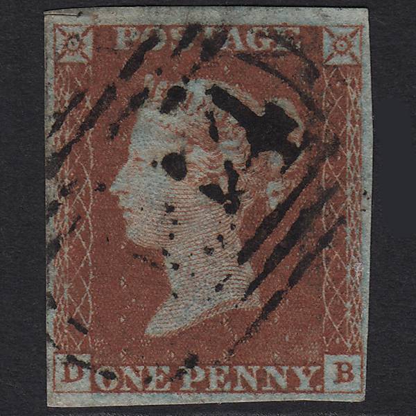 GB QV 1841 1d Red-brown (Plate 66) SG8-B1(1) DB FU 4 Margins