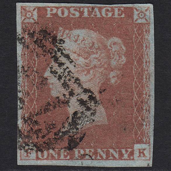 GB QV 1841 1d Red-brown (Plate 73) SG8-B1(1) FK FU 4 Margins