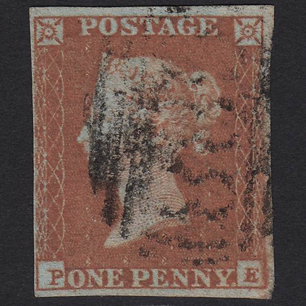 GB QV 1841 1d Red-brown (Plate 92) SG8-B1(1) PE GU 4 Margins