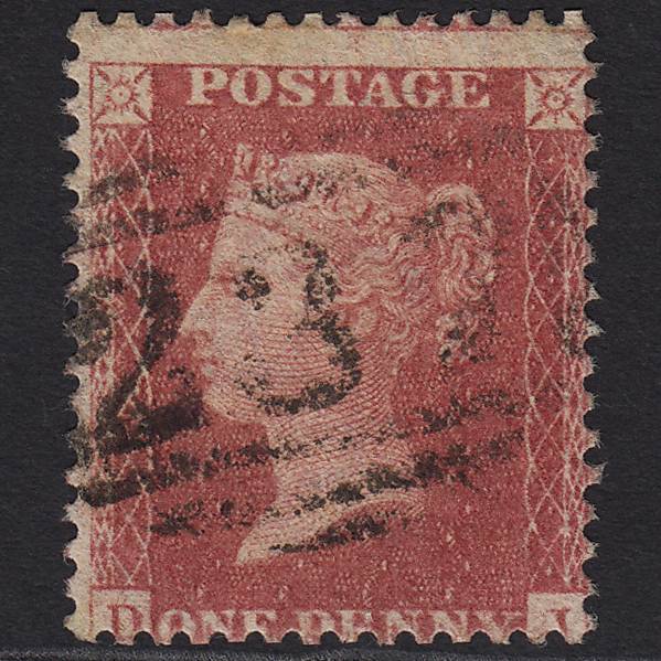 GB QV 1857 1d Rose-red SG40-C10(1) 0 GU Dartmouth 237