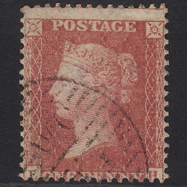 GB QV 1857 1d Rose-red (Plate 43) SG40-C10(1) LH GU London D&S Cancel
