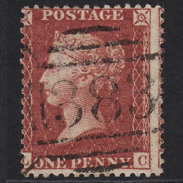 GB QV 1857 1d Rose-red (Plate 38) SG40-C10(1) LC FU Hull 383 Spoon
