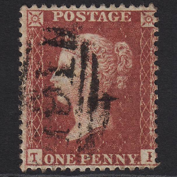 GB QV 1857 1d Rose-red (Plate 59) SG40-C10(1) TI FU Macclesfield 491