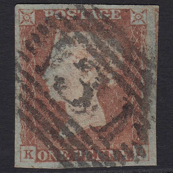 GB QV 1841 1d Red-brown Pl 70 SG8-B1(1) KD GU 4 Margins Edinburgh 131