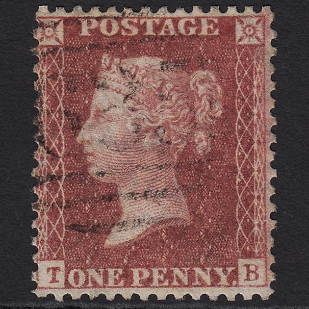 GB QV 1857 1d Deep Rose-red Pl 34 SG41-C10(4) TB FU Light Reading 635