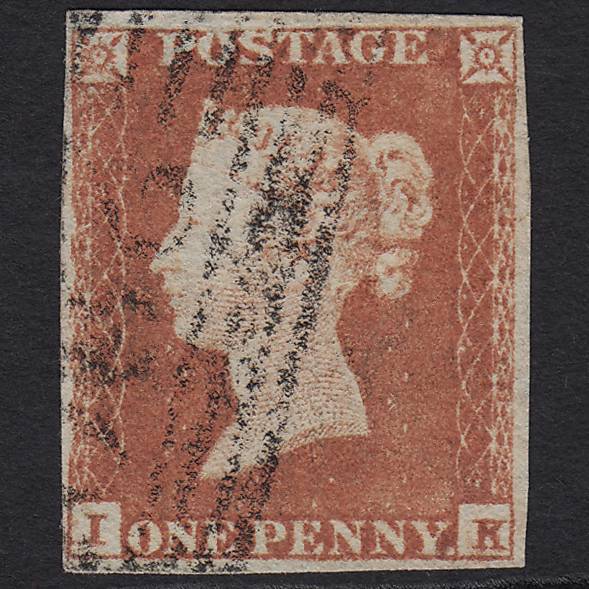 GB QV 1841 1d Red-brown (Plate 87) SG8-B1(1) IK GU 4 Margins
