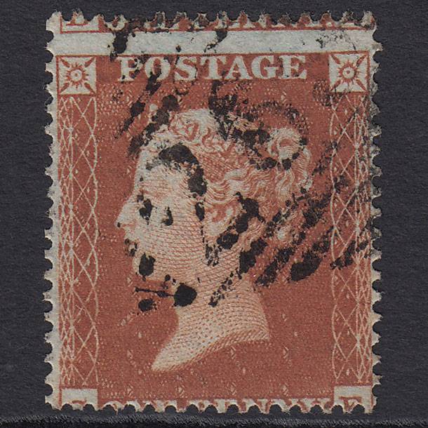 GB QV 1854 1d Red-brown SG17-C1(1) FU Ireland Large Misperf