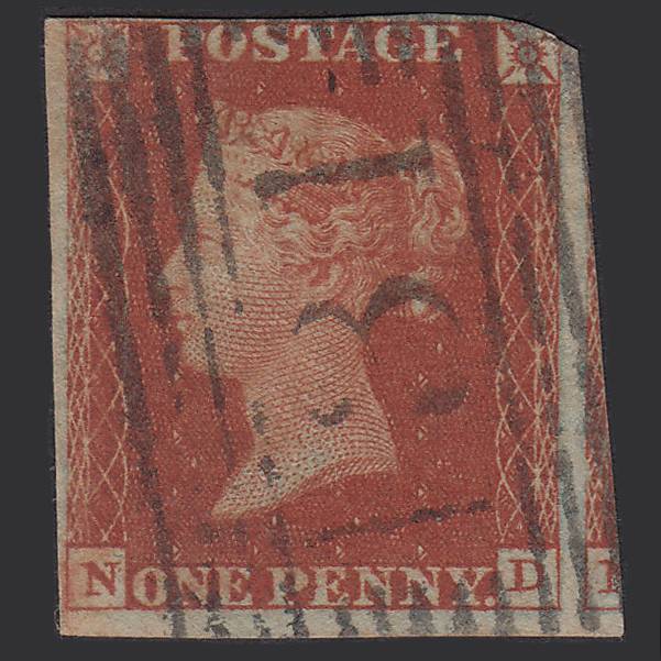 GB QV 1841 1d Red-brown (Plate 46) SG8-B1(1) ND GU Edinburgh 131