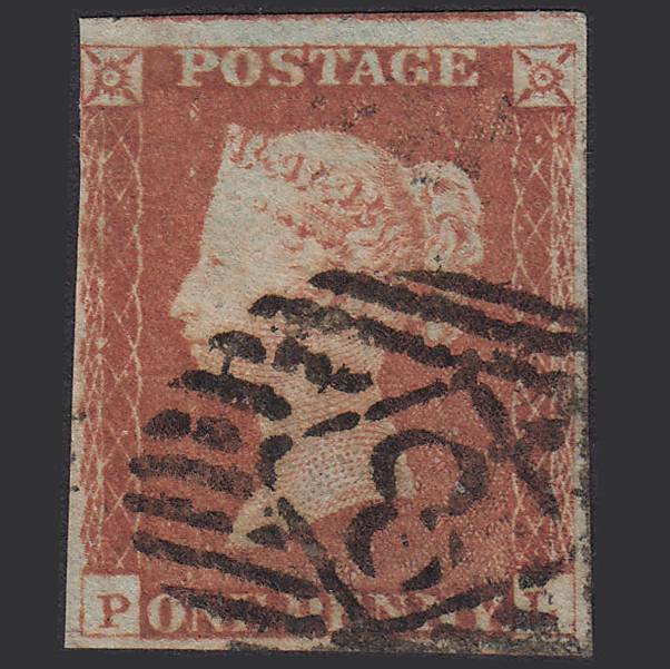 GB QV 1841 1d Red-brown Pl 68 SG8-B1(1) PL GU nr 4M Imperf London IS 8