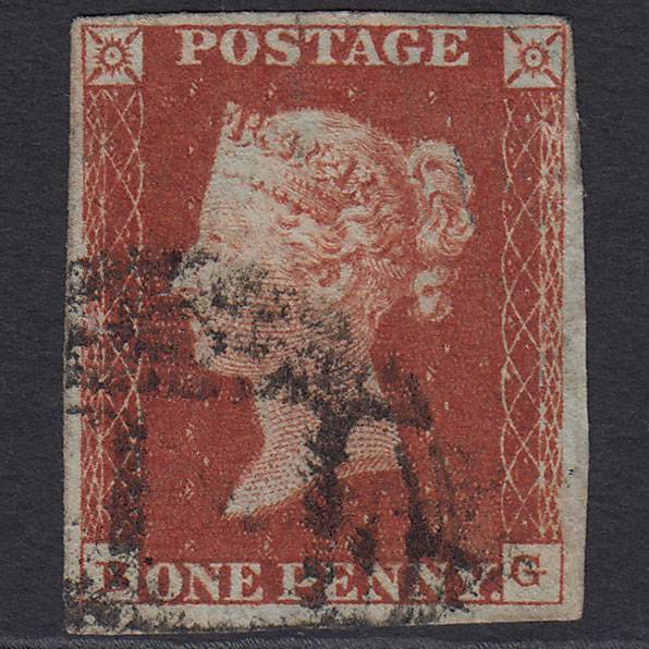 GB QV 1841 1d Red-brown (Plate 51) SG8-B1(1) BG GU 4 Margins