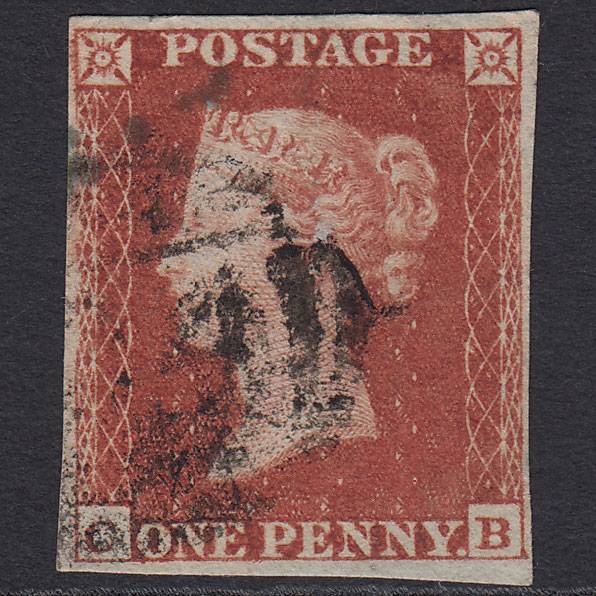GB QV 1841 1d Red-brown (Plate 163) SG8-B2(1) Blue Head CB FU 4 Margins