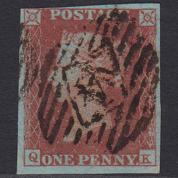 GB QV 1841 1d (Plate 122) SG8a-B1(2) QK GU nr 4 Margins London IS 14