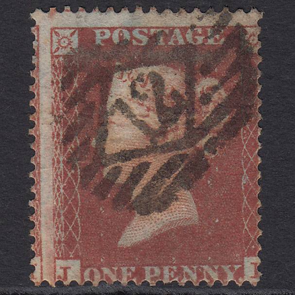 GB QV 1854 1d Plum (Plate 180) SG17-C1(4) Ivory Head JI GU London IS 12
