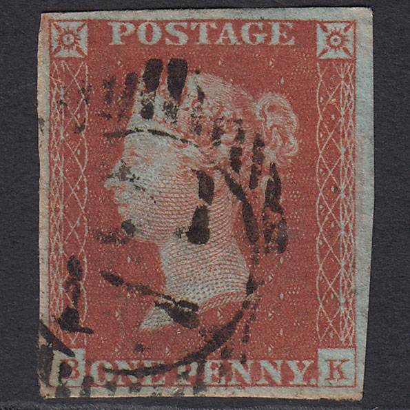 GB QV 1841 1d Red-brown Pl 57 SG8-B1(1) BK FU 4 Margins London D&S 72