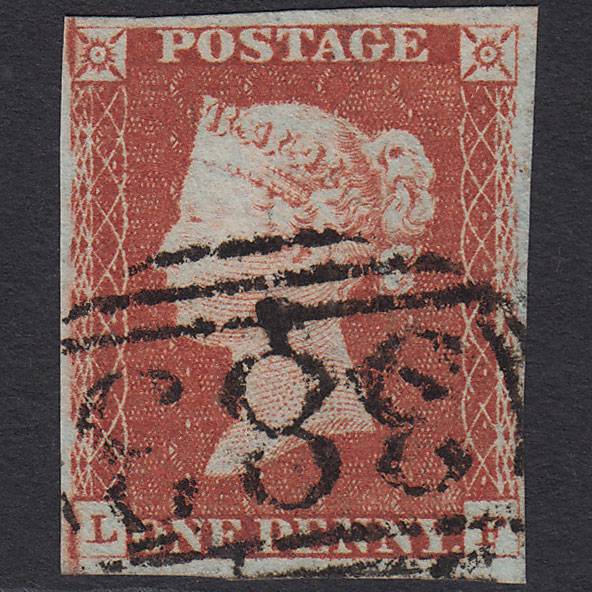 GB QV 1841 1d Red-brown (Plate 61) SG8-B1(1) LF FU 4 Margins Hull 383