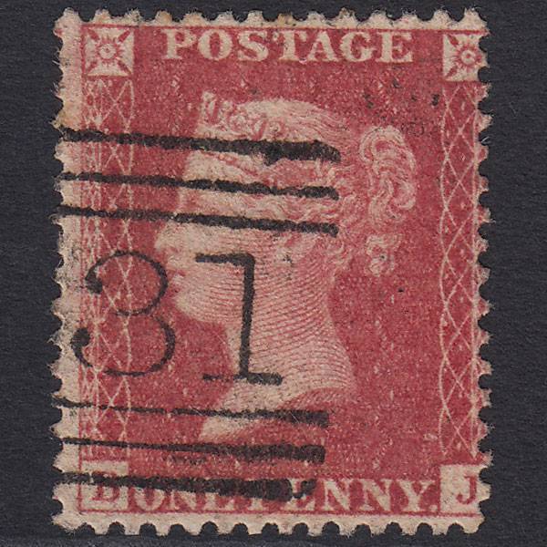 GB QV 1857 1d Rose-red (Plate 59) SG40-C10(1) BJ FU Edinburgh 131