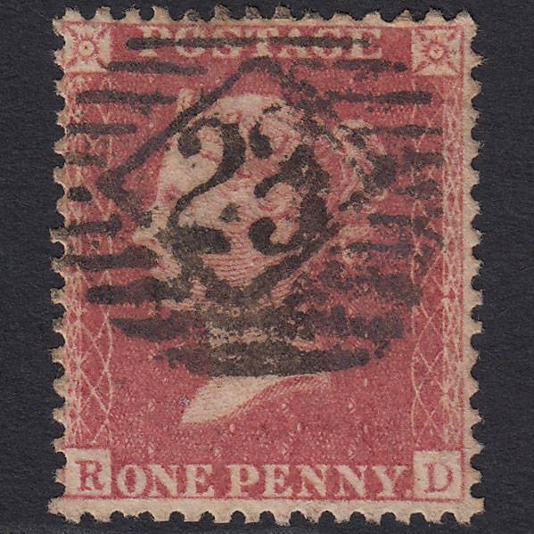 GB QV 1857 1d Rose-red (Plate 47) SG40-C10(1) RD GU London IS 23