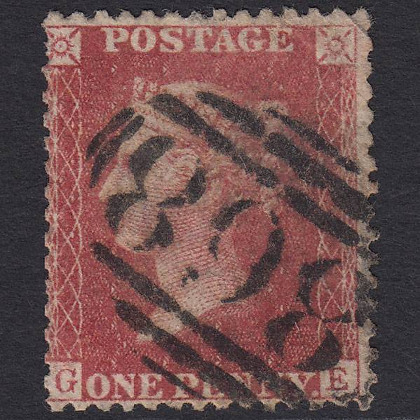 GB QV 1857 1d Rose-red (Plate 43) SG40-C10(1) GE GU West Bromich 868