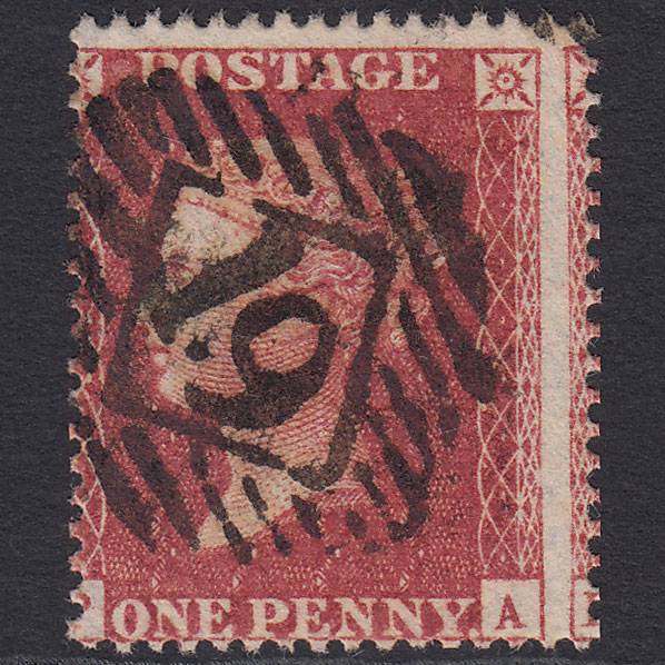 GB QV 1857 1d Rose-red (Plate 48) SG36-C11 PA FU London IS 19 Large Misperf