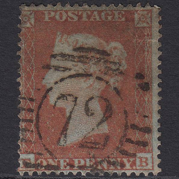GB QV 1854 1d Red-brown (Plate 180) SG17-C1(1) EB GU London D&S 72