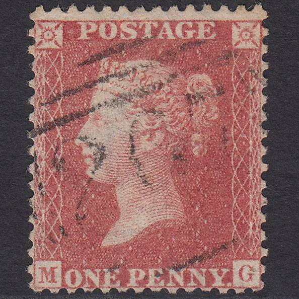 GB QV 1857 1d Rose-Red Transitional (Plate 48) SGC9A(3) MG FU Durham 267