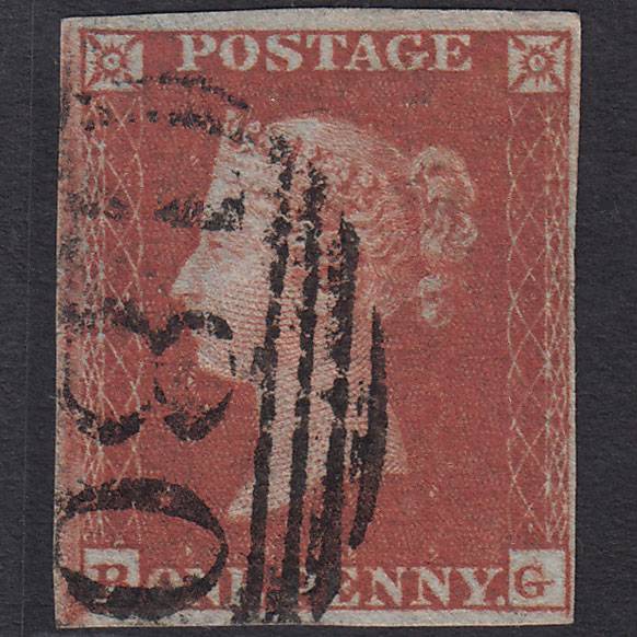 GB QV 1841 1d Red-brown (Plate 132) SG8-B2(1) BG FU 4 Margins Chester 180