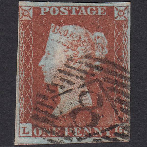 GB QV 1841 1d Red-brown (Plate 57) SG8-B1(1) LG FU 4 Margins London IS 8