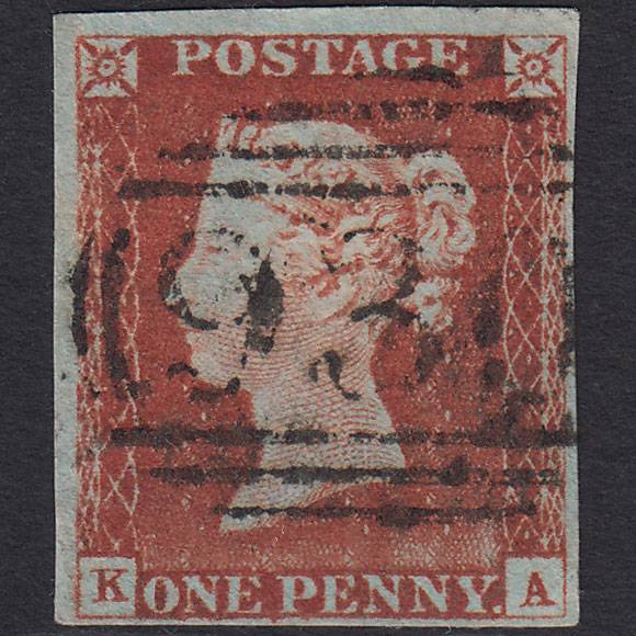 GB QV 1841 1d Red-brown (Plate 41) SG8-B1(1) KA FU 4 Margins York 930