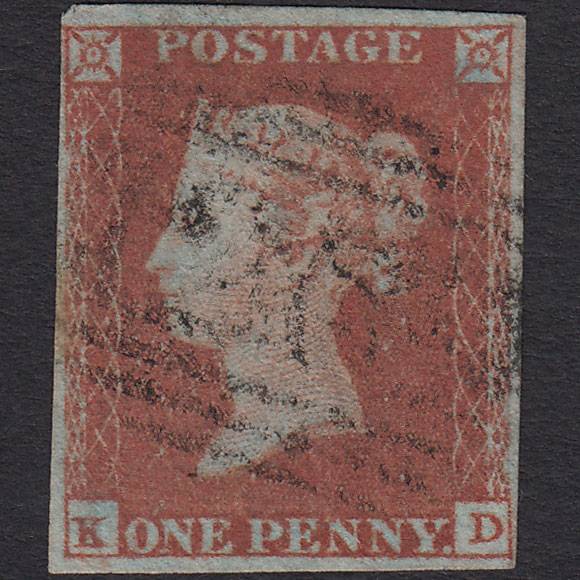 GB QV 1841 1d Red-brown (Plate 96) SG8-B1(1) KD GU 4 Margins