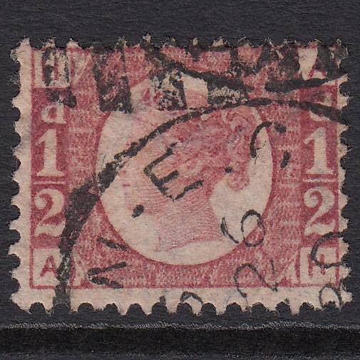 GB QV 1870 1/2d Rose-red (Plate 14) SG48-G4 AH VFU London D&S Cancel