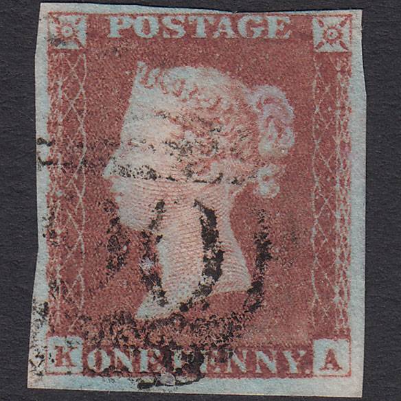 GB QV 1841 1d Red-brown (Plate 68) SG8-B1(1) KA GU 4 Margins