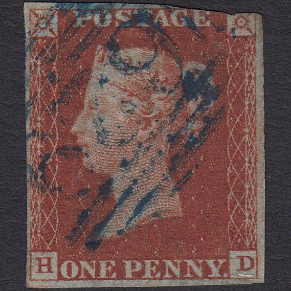 GB QV 1841 1d (Plate 41) SG8-B1(1) HD GU 3 Margins Blue Fleetwood 629