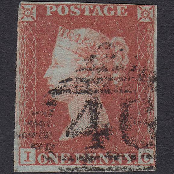 GB QV 1841 1d Red-brown (Plate 171) SG8-B2(1) IC GU Ballymena 46