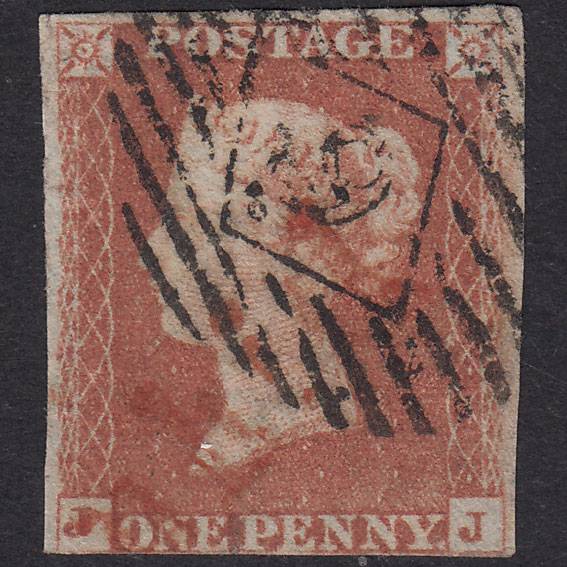 GB QV 1841 1d Red-Brown Plate 69 SG8-B1(1) JJ GU 3 Margins Red Cornhill