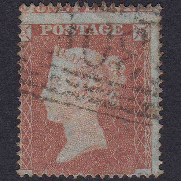GB QV 1854 1d Red-Brown SG17-C1(1) ?? GU Scotland Large Misperf