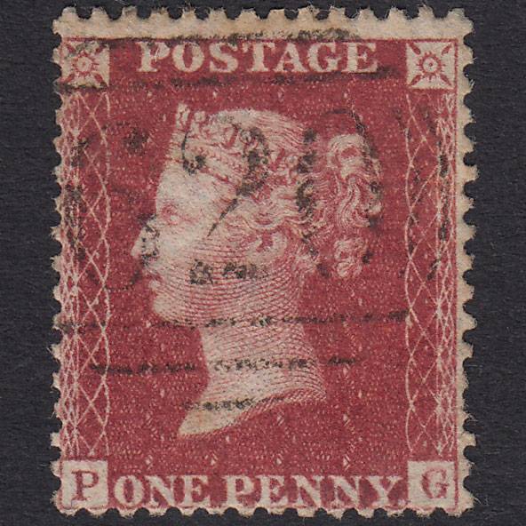 GB QV 1857 1d Rose-Red Plate 43 SG40-C10(1) PG FU Plymouth 620