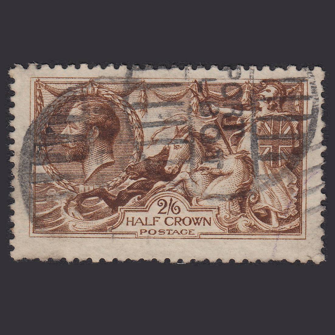 GB KG5 1915 2/6 Deep Yellow-Brown Seahorses SG405-N64(1) FU Port Talbot