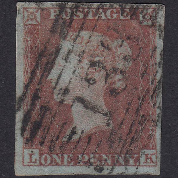 GB QV 1841 1d Red-Brown Plate 173 SG8-B2(1) LK GU 4 Margins Elgin 133