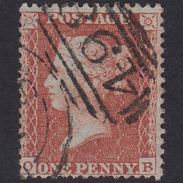 GB QV 1855 1d Red-Brown Plate 4 SGC6(1) OB GU Manchester 498