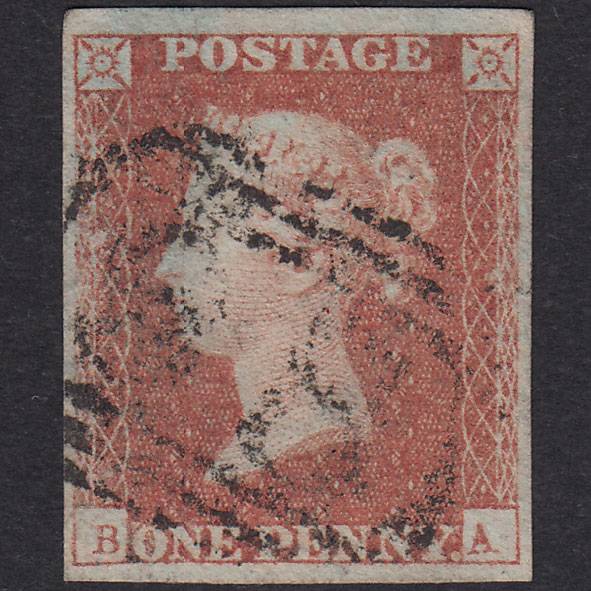 GB QV 1841 1d Red-Brown Plate 97 SG8-B1(1) BA GU 4 Margins