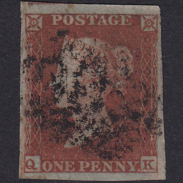 GB QV 1841 1d Red-Brown Plate 156 SG8-B2(1) QK GU