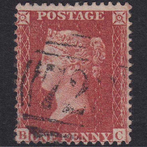 GB QV 1863 1d Rose-Red Plate 50 SG42-C12(1) BC GU