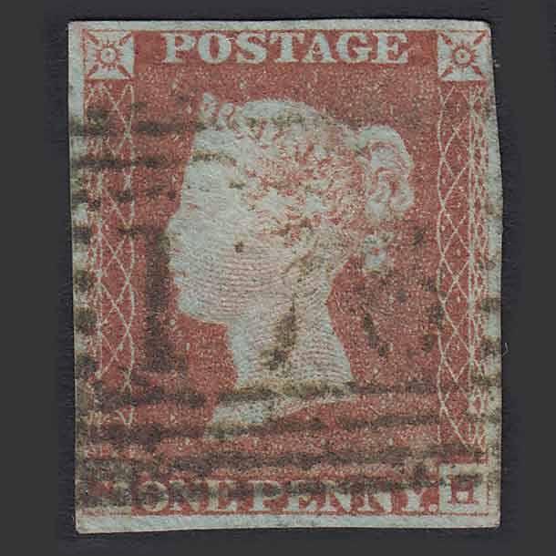 GB QV 1841 1d Red-brown Pl 80 SG8-B1(1) QH GU Brown Helensburgh 176 nr 4M