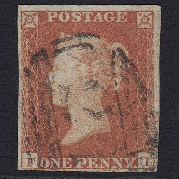 GB QV 1841 1d Red-brown (Plate 101) (SG8) 'FI' FU 4 Margins
