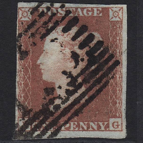GB QV 1841 1d Red-brown (Plate 96) SG8-B1(1) EG FU in Scotland 4 Margins
