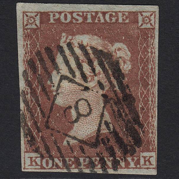 GB QV 1841 1d Red-brown (Plate 156) SG8-B2(1) KK FU London IS 8 8.e 4M