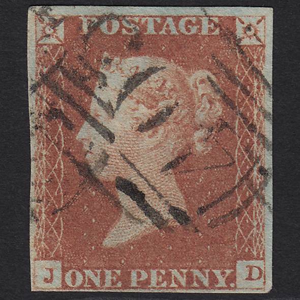 GB QV 1841 1d Red-brown (Plate 78) SG8-B1(1) JD GU Ipswich 405 4 Margins