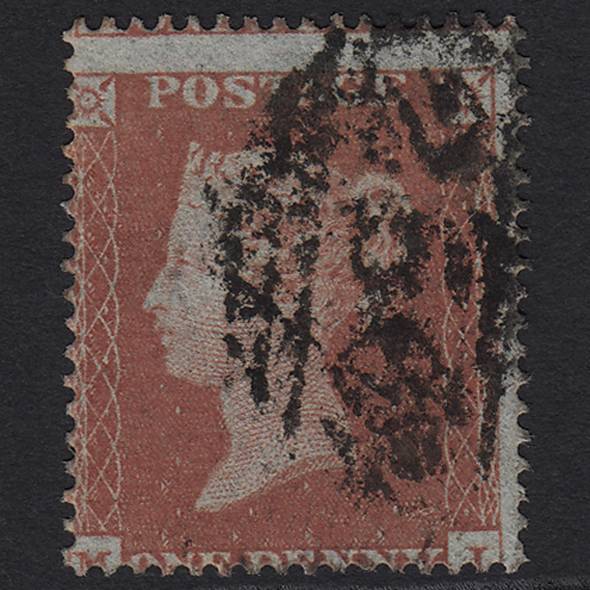 GB QV 1854 1d Red-brown SG17-C1(1) FU Misperf